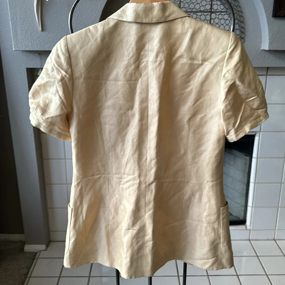 Vintage Guy Laroche Paris Cotton & silk blazer short sleeve cream size small - Picture 3 of 12